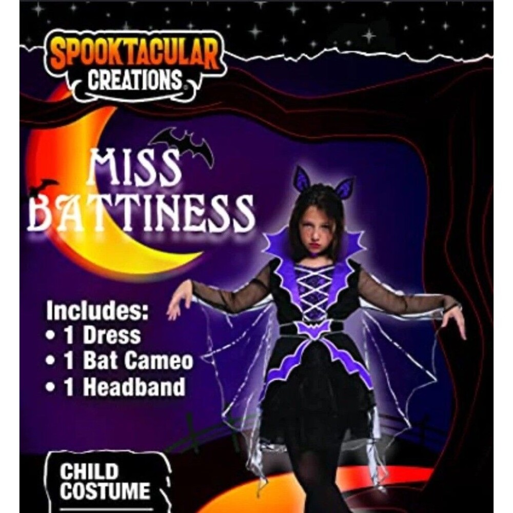 MISS BATTINESS Costume CHILD LARGE Halloween Spooktacular Creations NIP